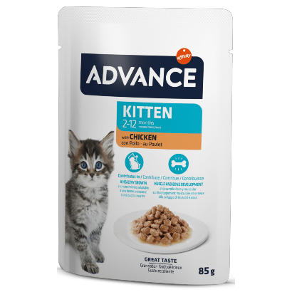 Advance Katze Kitten Huhn | Nassfutter (Beutel) | Kiste mit 12 Beuteln à 85  Gramm - PetDoctors - Online-Shop — PetDoctors