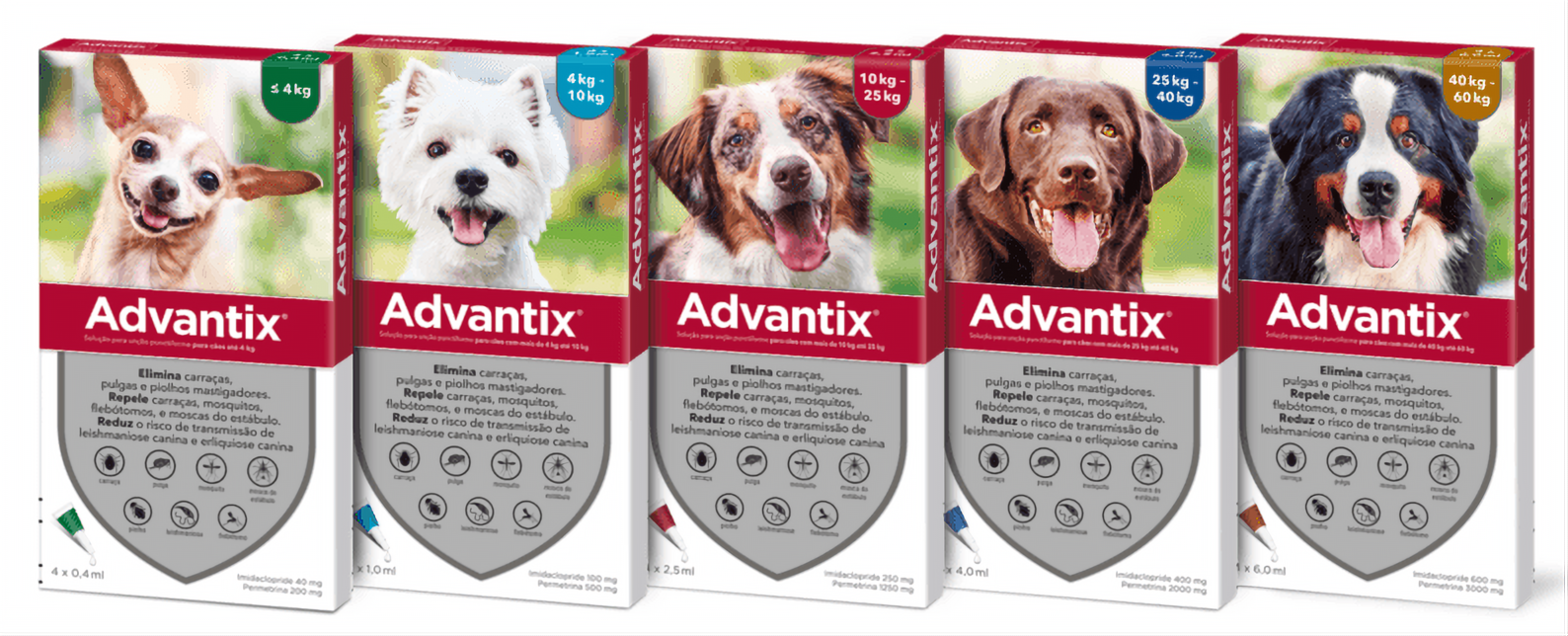 Advantix® - Pipetas Advantix® Desparasitante para cães - Conjunto de 4 Pipetas - PetDoctors - Loja Online
