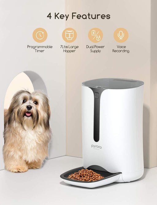 Alimentador Automático - Comedouro para Gatos ou Cães, com Temporizador, Ecrã LCD, Controlo de Porções - 7 litros - Até 4 refeições diárias - PetDoctors - Loja Online
