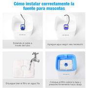 Bebedouro Automático / Fonte para Gatos e Cães (2,5 Litros) - 3 Modos de fluxo ajustável e com filtros - PetDoctors - Loja Online