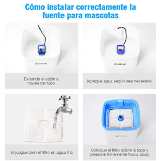 Bebedouro Automático / Fonte para Gatos e Cães (2,5 Litros) - 3 Modos de fluxo ajustável e com filtros - PetDoctors - Loja Online