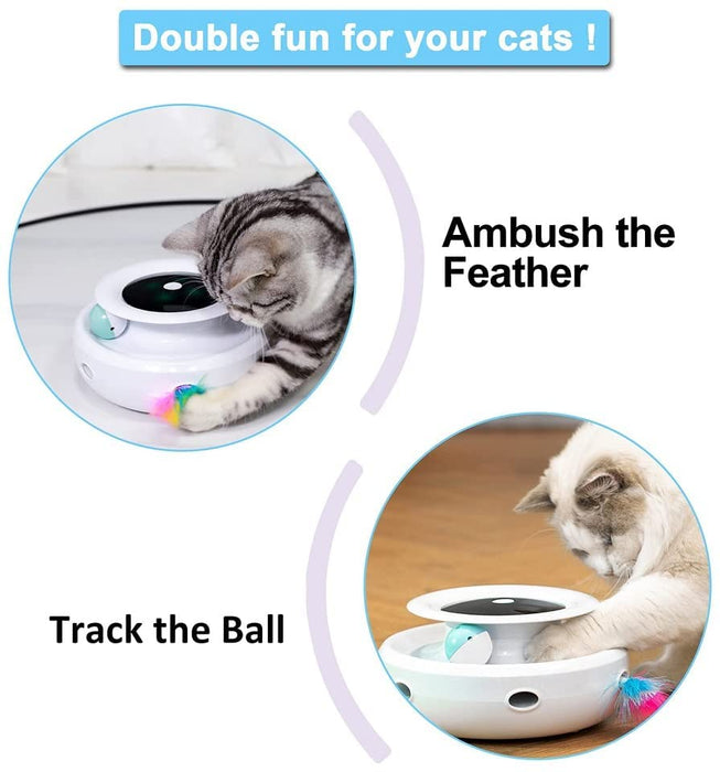 Brinquedo Interativo para Gatos - Elétrico - Giratório 360° - 2 em 1: com molas de extensão aleatórias e bola orbital - PetDoctors - Loja Online