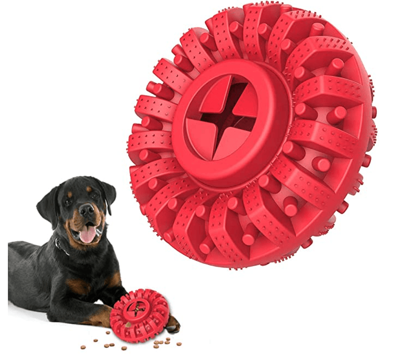 Brinquedo "Pneu" Resistente, Dispensador de Biscoitos, Limpador de dentes para Cães Grandes e Médios - PetDoctors - Loja Online