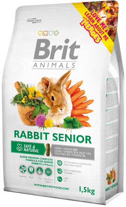 Brit Animals Rabbit Senior | 1,5 kg - Para Coelhos Senior - PetDoctors - Loja Online