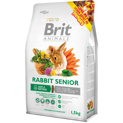 Brit Animals Rabbit Senior | 1,5 kg - Para Coelhos Senior - PetDoctors - Loja Online