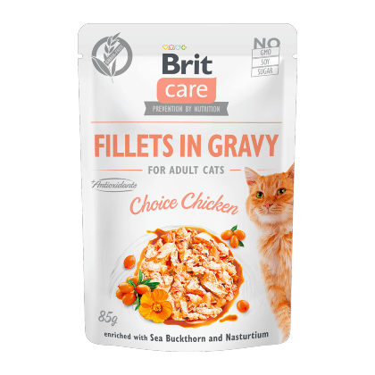 Brit Care Cat Choice Chicken in Gravy | Wet (Saqueta) | 6 x 85 gramas | Ração Húmida para Gatos em Saquetas - PetDoctors - Loja Online