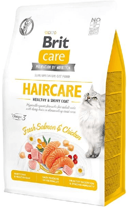 Brit Care Cat Grain Free Haircare Healthy & Skin Coat | Salmon & Chicken | Ração Especial Pelagem para Gatos - PetDoctors - Loja Online