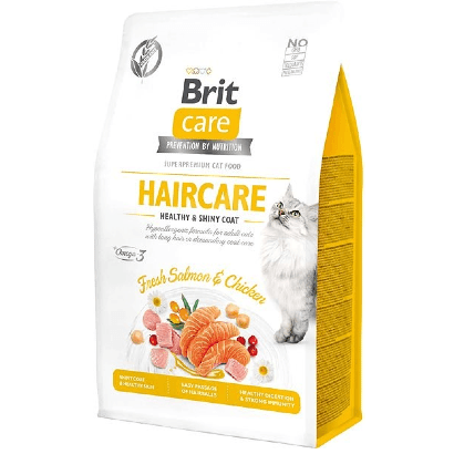 Brit Care Cat Grain Free Haircare Healthy & Skin Coat | Salmon & Chicken | Ração Especial Pelagem para Gatos - PetDoctors - Loja Online