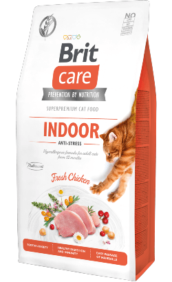 Brit Care Cat Grain-Free Indoor Anti-Stress | Chicken & Peas | Ração anti stress para Gatos - PetDoctors - Loja Online