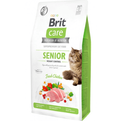 Brit Care Cat Grain Free Senior Weight Control | Chicken & Peas | Ração Dietética para Gatos Senior ou Esterilizadoss - PetDoctors - Loja Online