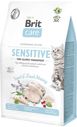 Brit Care Cat Grain Free Sensitive Food Allergy Management | Insect & Herring | 2 kg | Ração Hipoalergénica para Gatos - PetDoctors - Loja Online