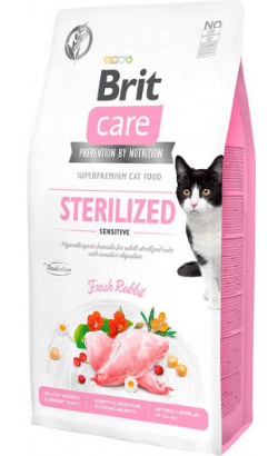 Brit Care Cat Grain Free Sterilized Sensitive | Rabbit & Peas | Ração para Gatos Esterilizados - PetDoctors - Loja Online