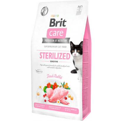 Brit Care Cat Grain Free Sterilized Sensitive | Rabbit & Peas | Ração para Gatos Esterilizados - PetDoctors - Loja Online