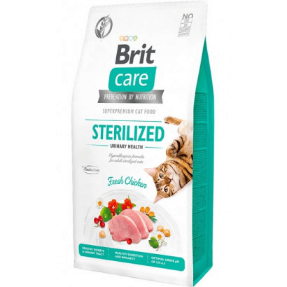 Brit Care Cat Grain Free Sterilized Urinary Health | Chicken & Peas | Ração para Gatos Adultos Esterilizados - PetDoctors - Loja Online
