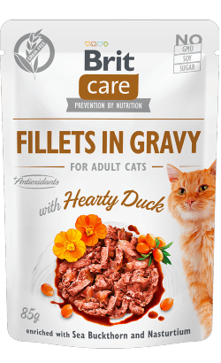 Brit Care Cat Hearty Duck in Gravy | Wet (Saqueta) | 6 x 85 gramas | Ração Húmida Super Premium para Gatos - PetDoctors - Loja Online