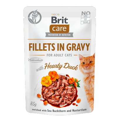 Brit Care Cat Hearty Duck in Gravy | Wet (Saqueta) | 6 x 85 gramas | Ração Húmida Super Premium para Gatos - PetDoctors - Loja Online
