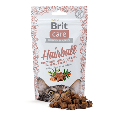 Brit Care Cat Snack Hairball | 50 gramas | Snack para Gatos Prevenção Bolas de Pelo - PetDoctors - Loja Online