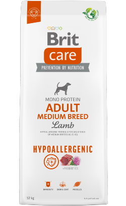 Brit Care Dog Adult Medium Breed Hypoallergenic | Lamb | Cordeiro | 3 Kg e 12 Kg | Para cães adultos de raças médias - PetDoctors - Loja Online