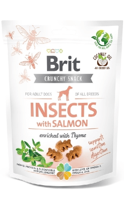 Brit Care Dog Crunchy Cracker Insects with Salmon Enriched with Thyme | 200 g - Biscoitos para Cães - PetDoctors - Loja Online
