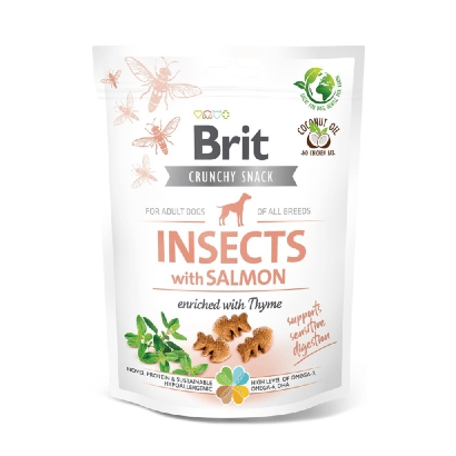 Brit Care Dog Crunchy Cracker Insects with Salmon Enriched with Thyme | 200 g - Biscoitos para Cães - PetDoctors - Loja Online