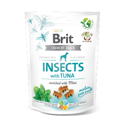 Brit Care Dog Crunchy Cracker Insects with Tuna Enriched with Mint | 200 g - Biscoitos para Cães - PetDoctors - Loja Online