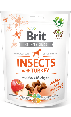 Brit Care Dog Crunchy Cracker Insects with Turkey and Apples | 200 g - Biscoitos para Cães - PetDoctors - Loja Online