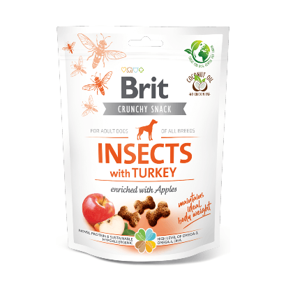 Brit Care Dog Crunchy Cracker Insects with Turkey and Apples | 200 g - Biscoitos para Cães - PetDoctors - Loja Online