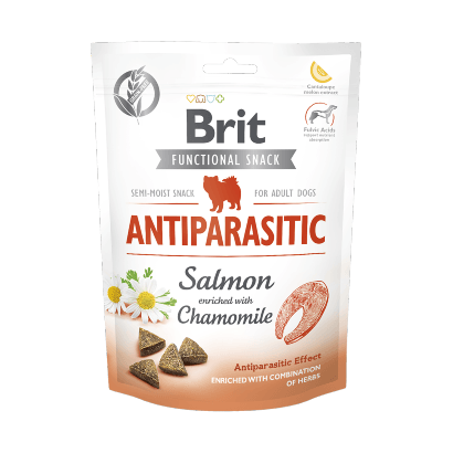 Brit Care Dog Functional Snack Antiparasitic Salmon | 150 g - Biscoitos Anti-parasitas para Cães - PetDoctors - Loja Online