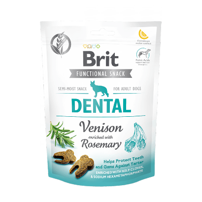 Brit Care Dog Functional Snack Dental Venison | 150 g - Biscoitos para melhorar saúde dental do Cão - PetDoctors - Loja Online