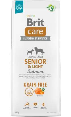 Brit Care Dog Grain-free Senior & Light | Salmon | 3 Kg | 12 kg | Para cães idosos de todas as raças - PetDoctors - Loja Online