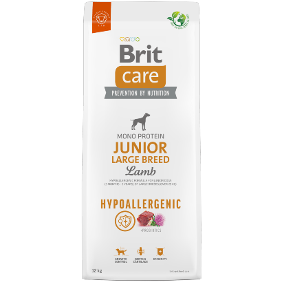 Brit Care Dog Hypoallergenic Junior Large Breed | Lamb | 3 Kg | 12 kg | Para Cães Júnior (3 meses – 2 anos) de Raças Grandes - PetDoctors - Loja Online