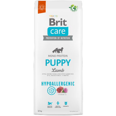 Brit Care Dog Hypoallergenic Puppy | Lamb | 12 kg | Para Cachorros e Cães Júnior de Todas as Raças - PetDoctors - Loja Online