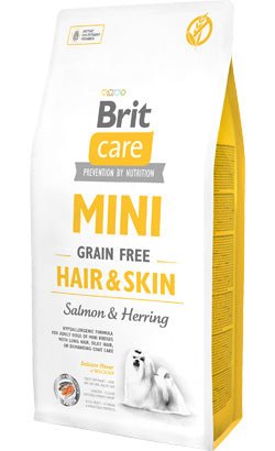 Brit Care Dog Mini Hair & Skin Grain-free | Salmon & Herring | 400 g | 2 Kg | 7 Kg - PetDoctors - Loja Online