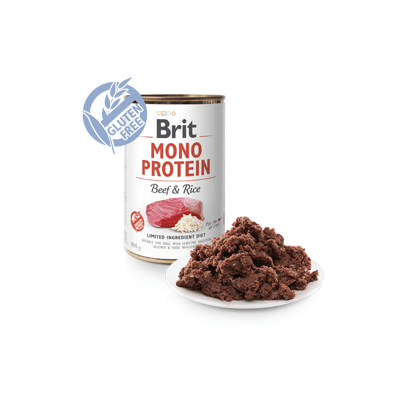 Brit Care Dog Mono Protein Beef & Rice | Wet (Lata) | 12 Latas x 400 gramas - PetDoctors - Loja Online