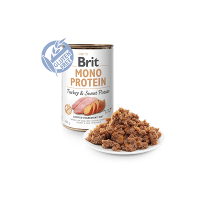 Brit Care Dog Mono Protein Turkey & Sweet Potato | Wet (Lata) | 400 gramas - PetDoctors - Loja Online