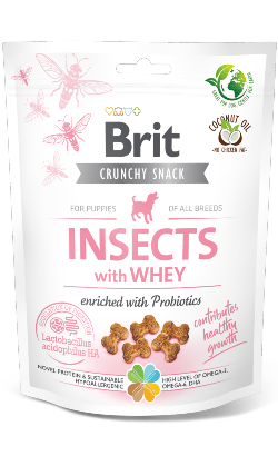 Brit Care Dog Puppy Crunchy Cracker Insects with Whey enriched with Probiotics | 200 gramas - PetDoctors - Loja Online