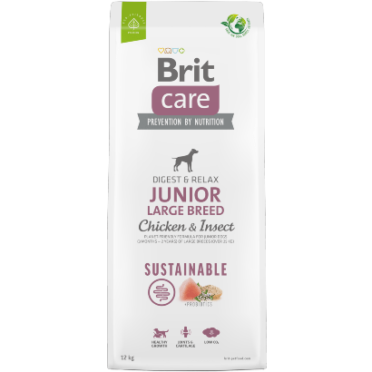 Brit Care Dog Sustainable Junior Large Breed | Chicken & Insect | 3 kg - PetDoctors - Loja Online