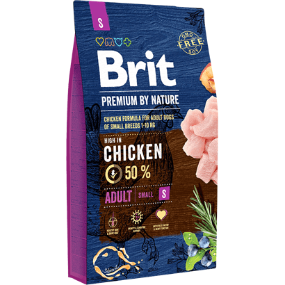 Brit Premium by Nature Adult Small Dog (Chicken) - PetDoctors - Loja Online