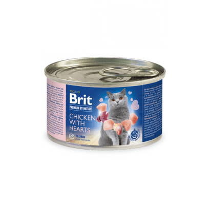 Brit Premium by Nature Cat Chicken with Hearts | Wet (Lata) | 200 gramas - PetDoctors - Loja Online