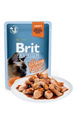 Brit Premium by Nature Cat Delicate Fillets in Gravy with Turkey | Wet (Saqueta) | 85 g - PetDoctors - Loja Online