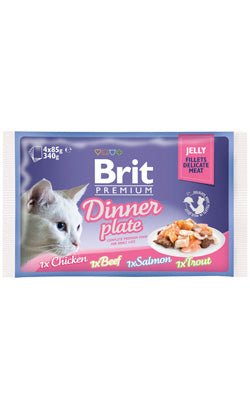 Brit Premium by Nature Cat Delicate Fillets in Jelly Dinner Plate Multipack | Wet (Saqueta) | 4 x 85 gramas - PetDoctors - Loja Online