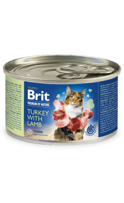 Brit Premium by Nature Cat Turkey with Lamb | Wet (Lata) | 200 gramas - PetDoctors - Loja Online