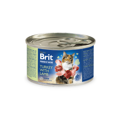 Brit Premium by Nature Cat Turkey with Lamb | Wet (Lata) | 200 gramas - PetDoctors - Loja Online