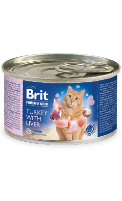 Brit Premium by Nature Cat Turkey with Liver | Wet (Lata) | 200 g - PetDoctors - Loja Online