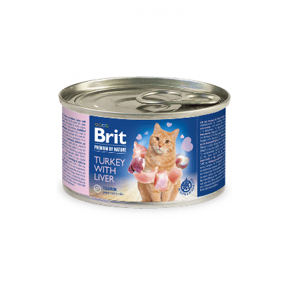 Brit Premium by Nature Cat Turkey with Liver | Wet (Lata) | 200 g - PetDoctors - Loja Online