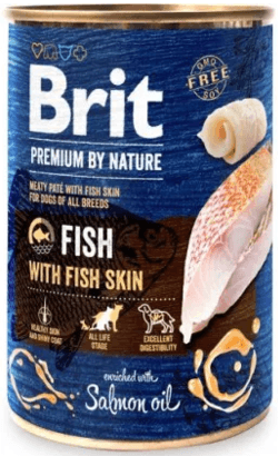 Brit Premium by Nature Dog Fish with Fish Skin | Wet (Lata) - Para Cães Adultos - PetDoctors - Loja Online