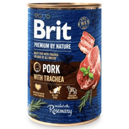 Brit Premium by Nature Dog Pork with Trachea - Para Cães Adultos - 400 gramas - PetDoctors - Loja Online