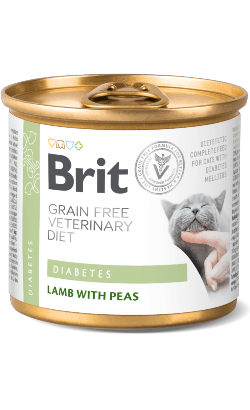 Brit Veterinary Diet Cat Diabetes Grain-Free Lamb with Pea | Wet (Lata) | 200 gramas - PetDoctors - Loja Online
