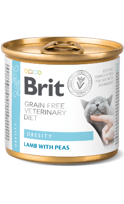 Brit Veterinary Diet Cat Obesity Grain-Free Lamb with Pea | Wet (Lata) | 200 gramas - PetDoctors - Loja Online