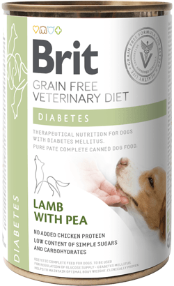 Brit Veterinary Diet Dog Diabetes Grain-Free Lamb with Pea | Wet (Lata) | 400 g - Para Cães com Diabetes - PetDoctors - Loja Online